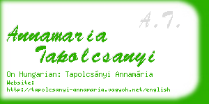 annamaria tapolcsanyi business card