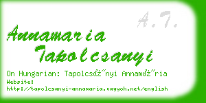 annamaria tapolcsanyi business card